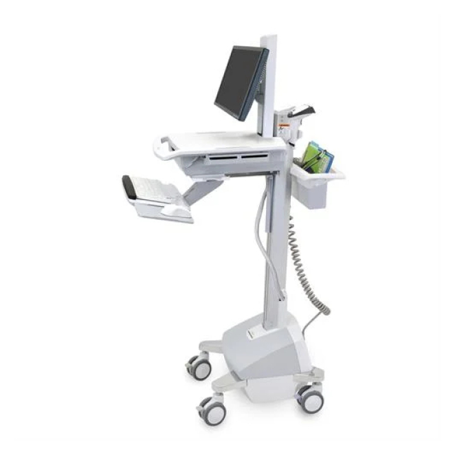 Ergotron StyleView EMR Cart with LCD Pivot, LiFe Powered, EU Aluminio, Gris, Blanco Panel plano Carro multimedia