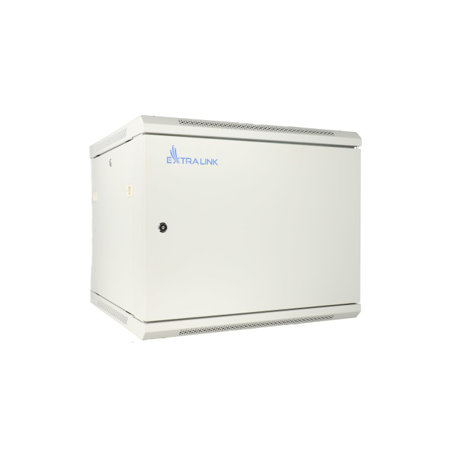 Extralink Armario rackmount 12U 600x450 ASP Gris montaje en la pared, puerta de metal