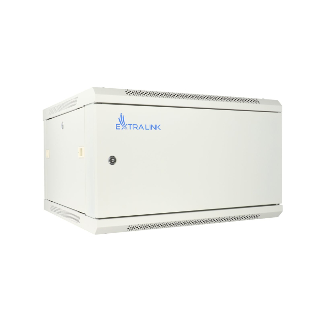 Extralink Armario rackmount 6U 600x600 ASP Gris montaje en la pared, puerta de metal