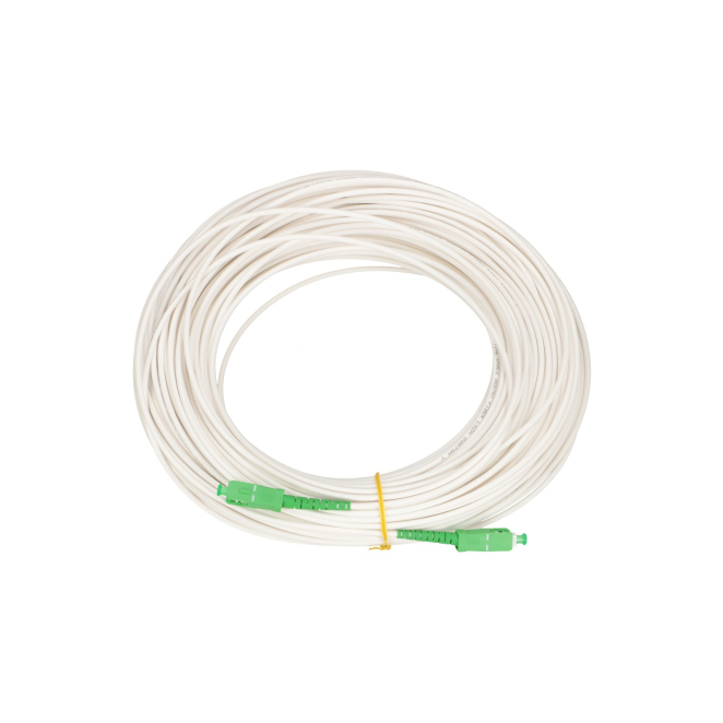 Extralink Patchcord SC/APC-SC/APC blanco LSOH, Monomodo, Simplex, G.657A2, 3mm, 30m