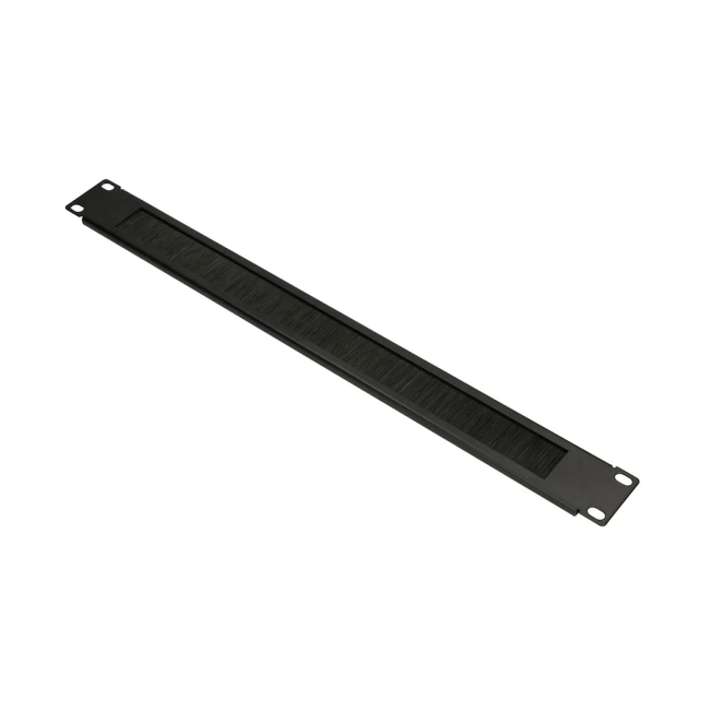 Extralink Organizador de cable 1U con cepillo, negro