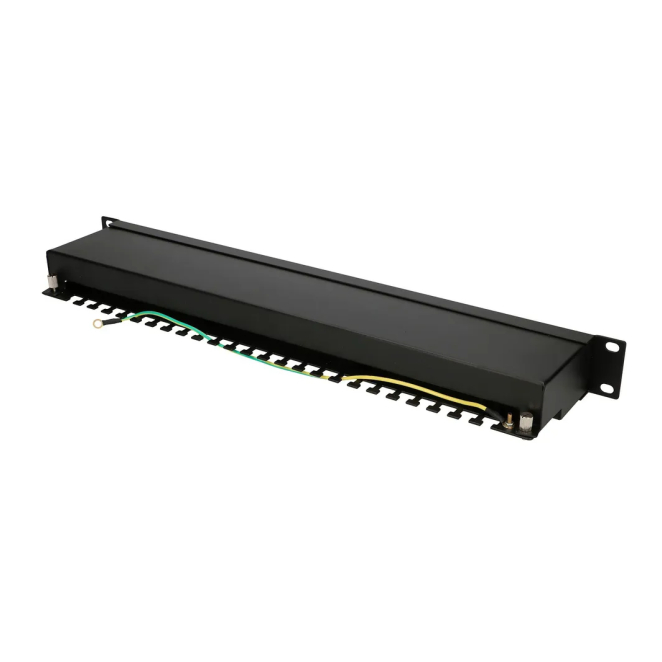Extralink Patchpanel CAT5E STP V2 24 puertos, vista frontal
