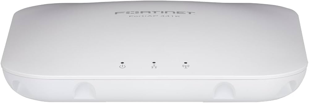FortiAP-441K Indoor Wireless AP - 4 radios (Wi-Fi-7 Tri-band 2.4/5/6GHz 4+4+4 4 streams 4 radios) [Note: 6GHz band not available in all regulatory domains. Use of the 6GHz band subjects to regional regulatory authority approval], internal antennas, 2x 10G Base-T RJ45, BT/BLE, 1x Type A USB, 1x RS-232 RJ45 Serial Port. Ceiling/wall mount kit included. For power order: 802.3bt PoE injector GPI-145. Region Code E