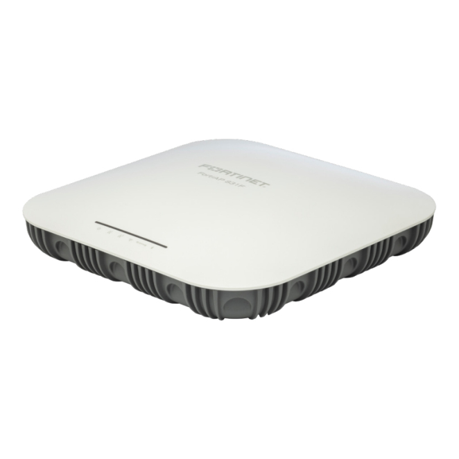 FortiAP-831F Indoor Wireless AP - Tri radio (802.11 b/g/n/ax 4x4 MU-MIMO, 802.11 a/n/ac/ax 8x8 MU-MIMO and 1x 802.11 a/b/g/n/ac Wave 2, 2x2 ), internal antennas, 1x 100/1000/2500/5000 Base-T RJ45, 1x 10/100/1000 Base-T RJ45, BT / BLE, Console Port (RJ45). Ceiling/wall mount kit included.For power order: 802.3at PoE injector GPI-130 or AC adapter SP-FAP400-PA Region Code E