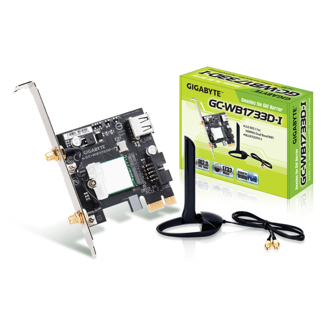 GIGABYTE GC-WB1733D-I adaptador y tarjeta de red Interno WLAN / Bluetooth 1733 Mbit/s