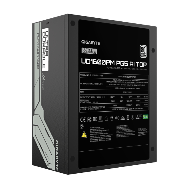 GIGABYTE UD1600PM PG5 AI TOP ventilador de enfriamiento
