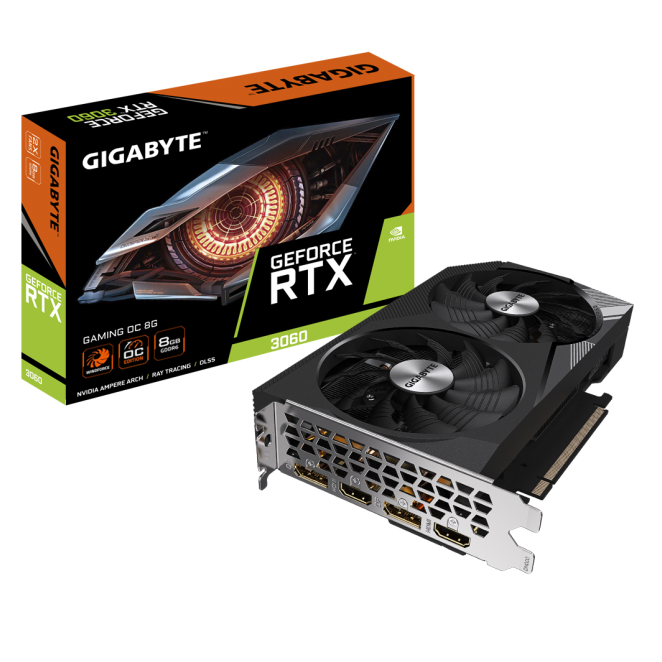GIGABYTE GAMING GeForce RTX 3060 OC 8G (rev. 2.0) NVIDIA 8 GB GDDR6