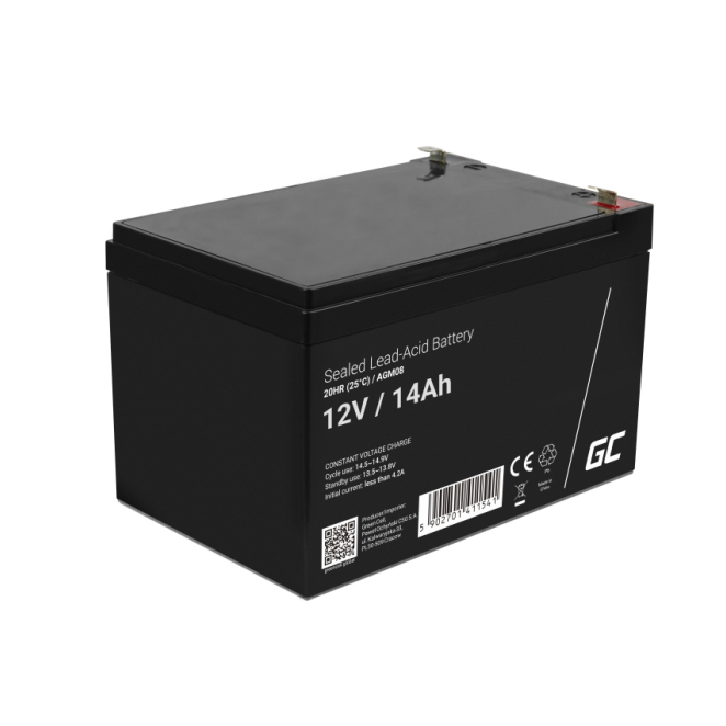 Green Cell AGM08 batería recargable industrial Sealed Lead Acid (VRLA) 14000 mAh 12 V