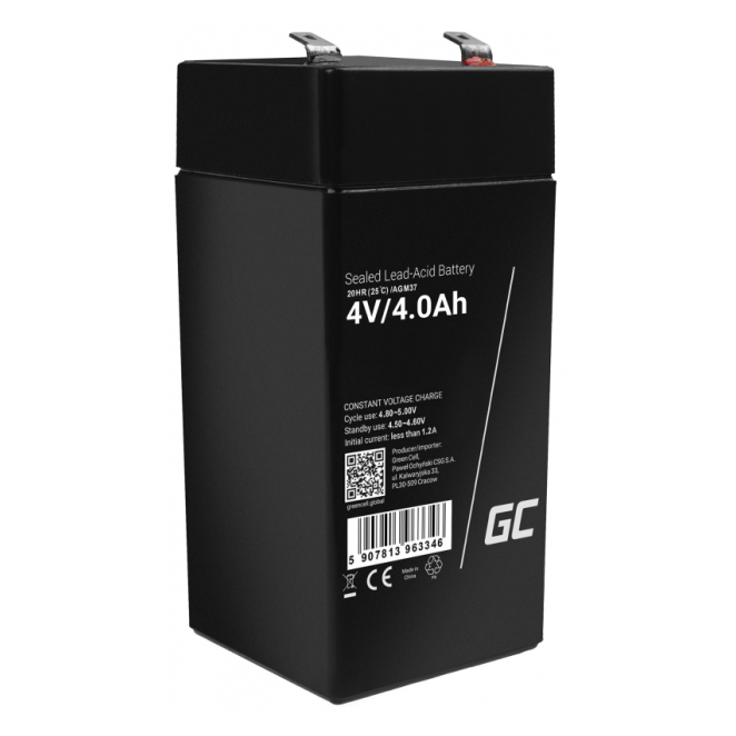 Green Cell AGM37 batería recargable industrial Sealed Lead Acid (VRLA) 4000 mAh 4 V