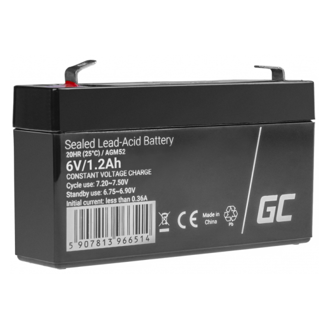 Green Cell AGM52 batería para sistema ups Sealed Lead Acid (VRLA) 6 V 1,2 Ah
