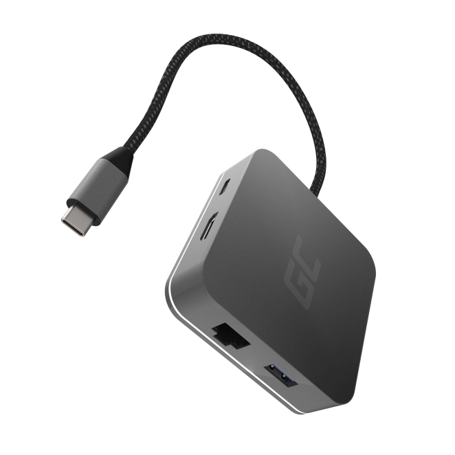 Green Cell AK61 base para portátil y replicador de puertos USB 3.2 Gen 1 (3.1 Gen 1) Type-C Plata