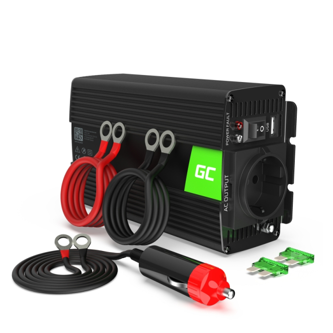 Green Cell INV04DE adaptador e inversor de corriente Universal 500 W Negro