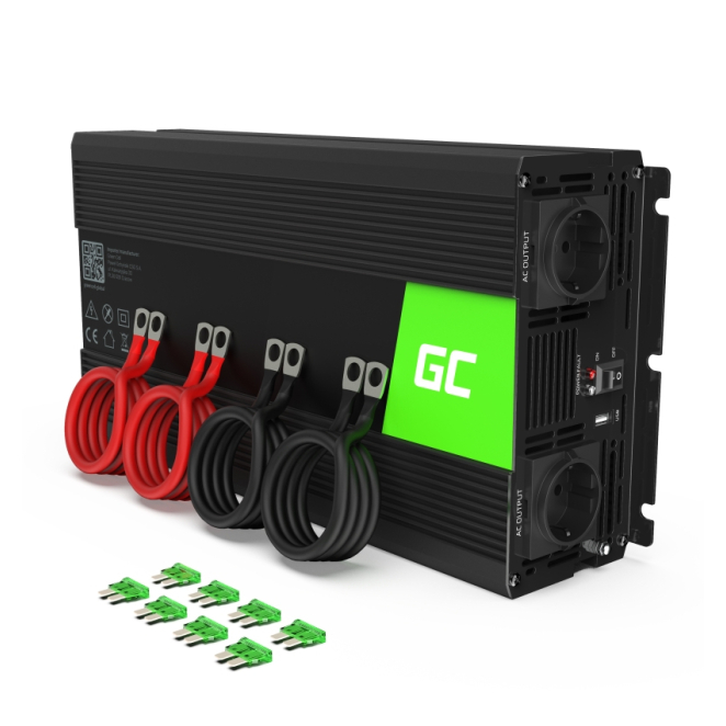 Green Cell INV20 adaptador e inversor de corriente Interior 4000 W Negro