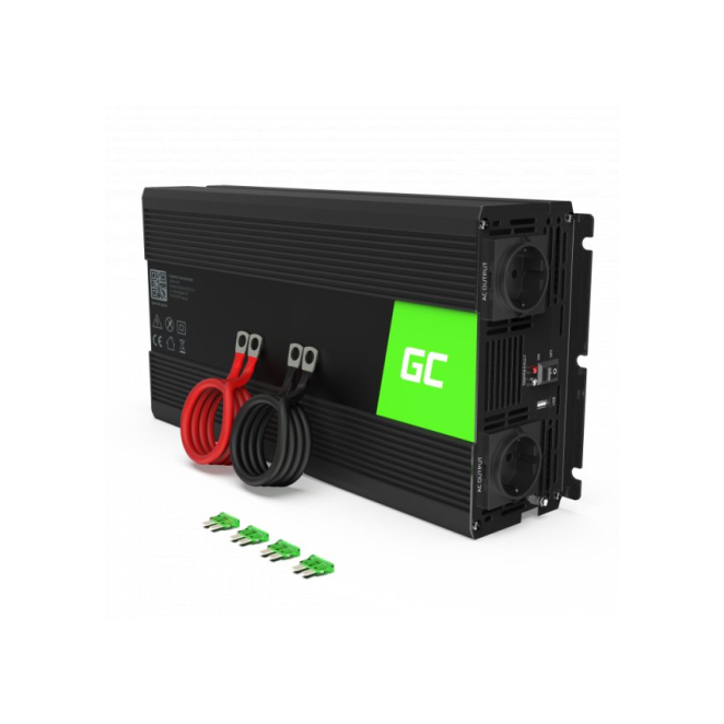 Green Cell INV21 adaptador e inversor de corriente Auto 6000 W Negro