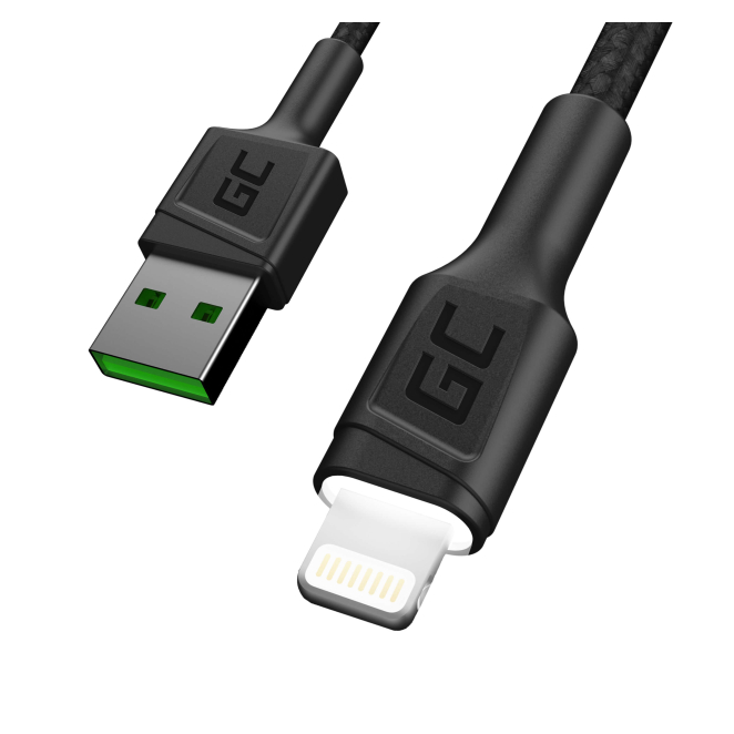 Green Cell KABGC05 cable de conector Lightning 1,2 m Negro