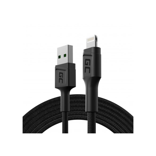 Green Cell KABGC18 cable de conector Lightning 2 m Negro