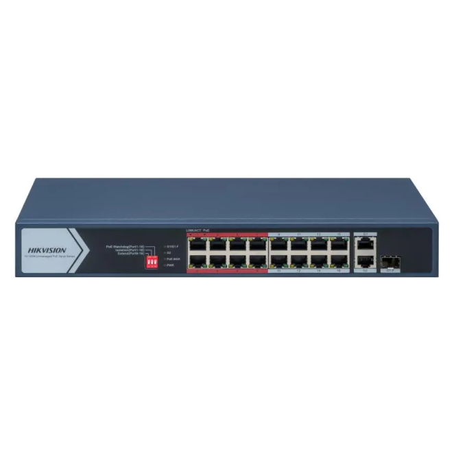 Hikvision DS-3E0318P-E/M(C) switch No administrado L2 Gigabit Ethernet (10/100/1000) Energía sobre Ethernet (PoE) 1U Negro