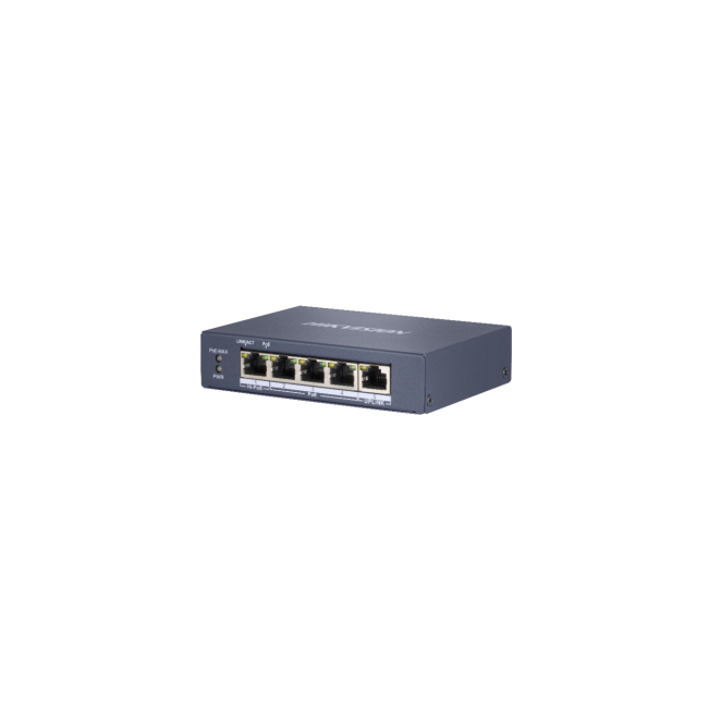 Hikvision DS-3E0505HP-E switch No administrado Gigabit Ethernet (10/100/1000) Energía sobre Ethernet (PoE) Azul