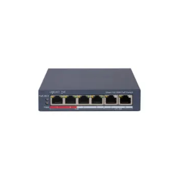 Hikvision DS-3E1106P-EI switch Gestionado Fast Ethernet (10/100) Energía sobre Ethernet (PoE) Gris