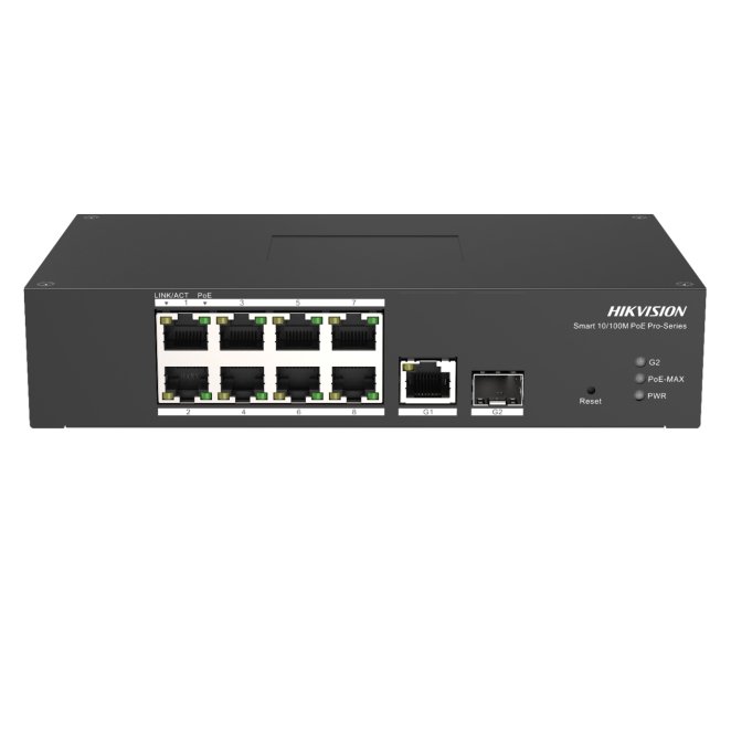 Hikvision DS-3T1310P-SI/HS switch Gestionado L2 Gigabit Ethernet (10/100/1000) Energía sobre Ethernet (PoE) Negro
