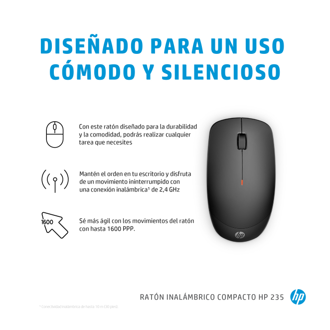 Tecnología de precisión en HP mouse 235