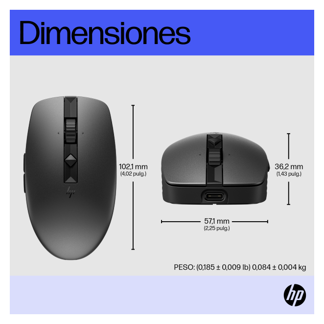 HP Ratón multidispositivo recargable 715
