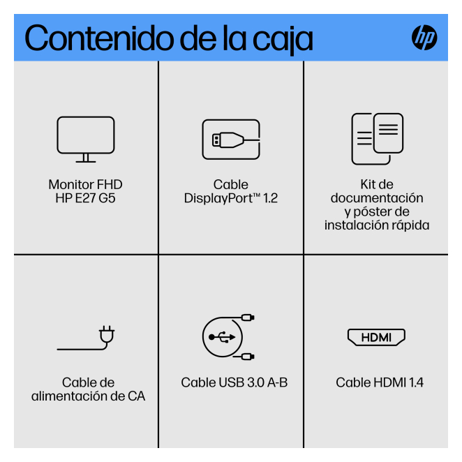 Ergonomía del HP Monitor FHD E27 G5