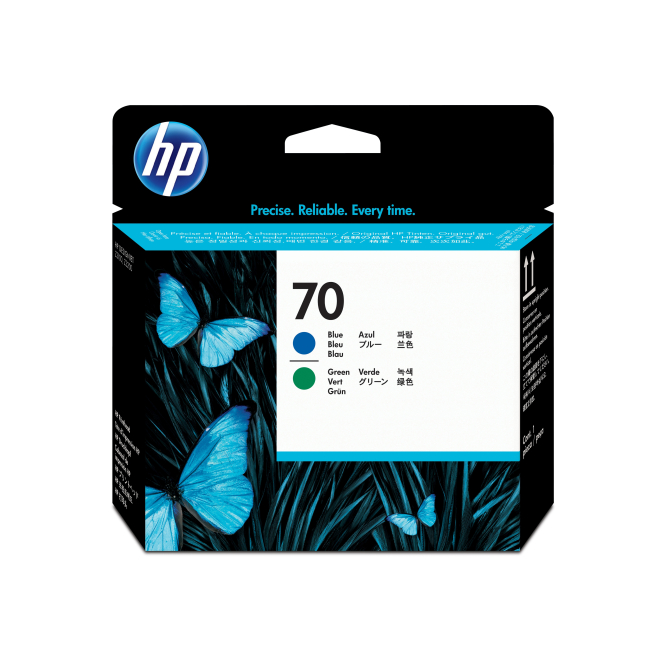 HP Cabezal de impresión DesignJet 70 azul y verde