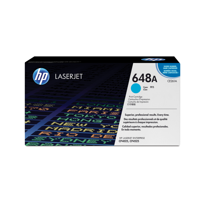HP Cartucho de tóner original LaserJet 648A cian