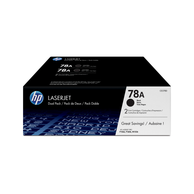 HP Pack de ahorro de 2 cartuchos de tóner original LaserJet 78A negro