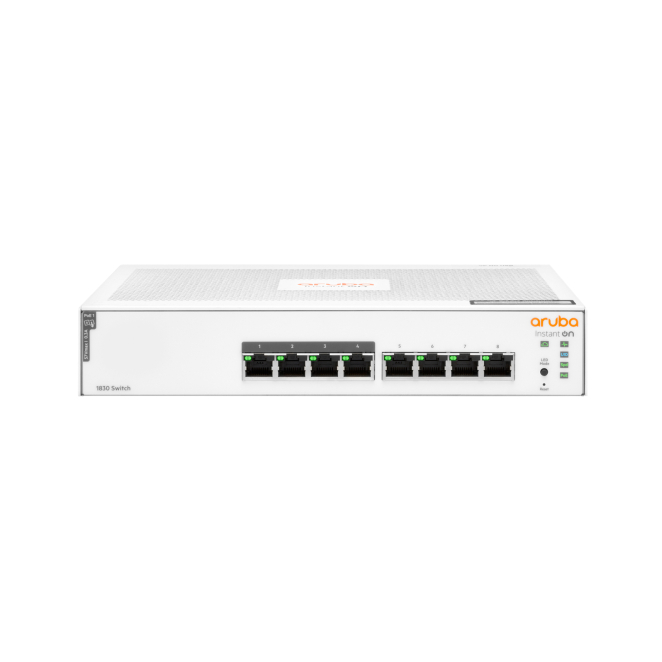 HPE Aruba Networking Aruba Instant On 1830 8G 4p Class4 PoE 65W Gestionado L2 Gigabit Ethernet (10/100/1000) Energía sobre Ethernet (PoE) 1U