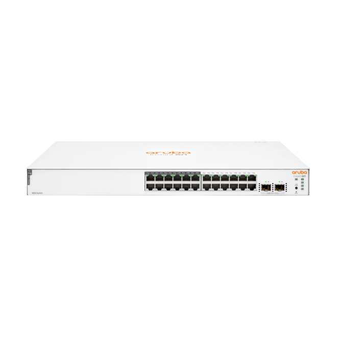 HPE Aruba Networking Aruba Instant On 1830 24G 12p Class4 PoE 2SFP 195W Gestionado L2 Gigabit Ethernet (10/100/1000) Energía sobre Ethernet (PoE) 1U