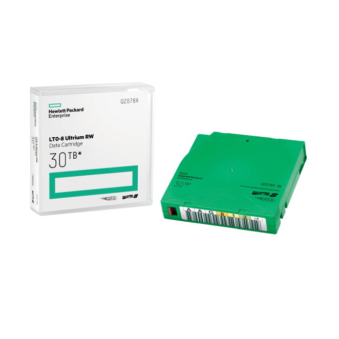 HPE LTO-8 Ultrium 30TB RW Non Custom Labeled Library Pack 20 Data Cartridges with Cases