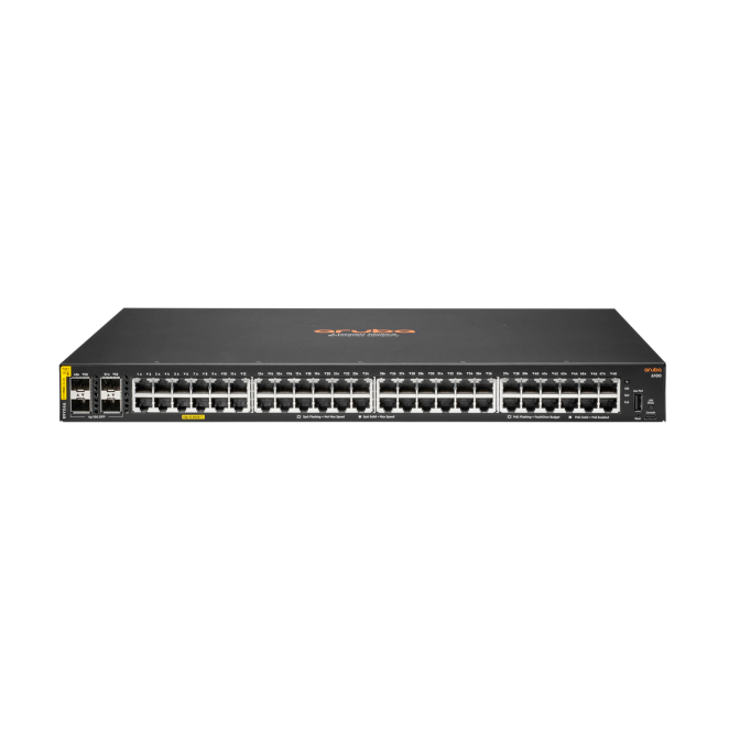 HPE Aruba Networking CX 6100 48G Class4 PoE 4SFP+ 740W Gestionado L3 Gigabit Ethernet (10/100/1000) Energía sobre Ethernet (PoE) 1U