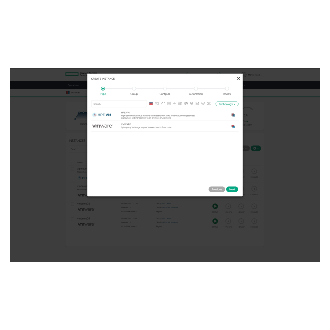 Experiencia de usuario con HPE Morpheus VM Essentials Software