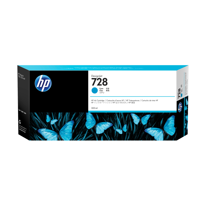 HP Cartucho de tinta DesignJet 728 cian de 300 ml