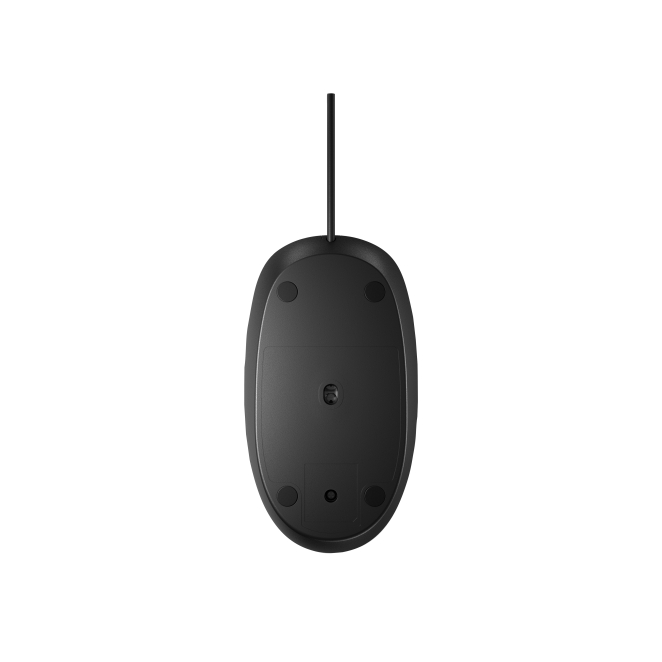 HP Ratón láser con cable 128, vista de perfil