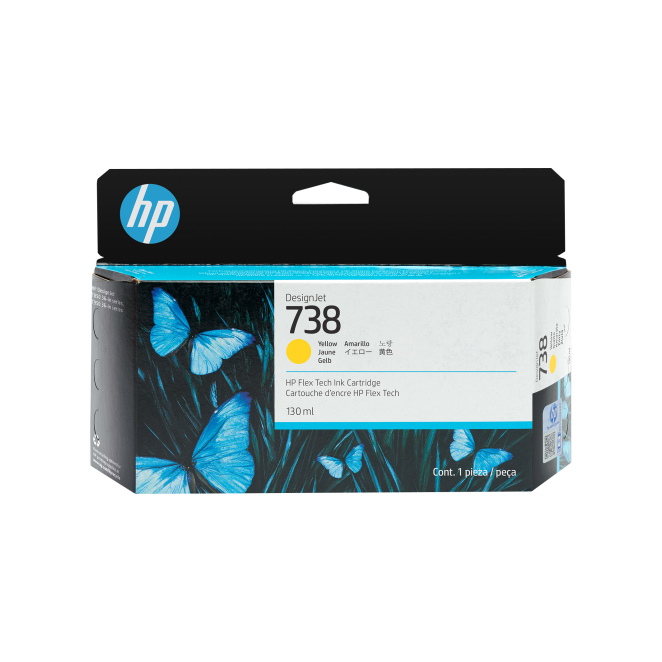HP Cartucho de tinta amarilla DesignJet 738 de 130 ml