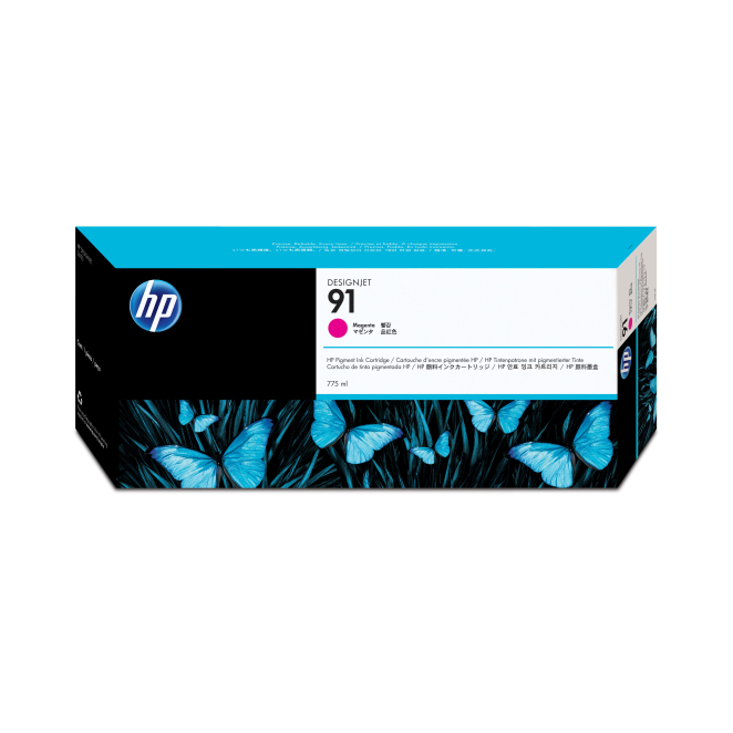 HP Cartucho de Tinta de pigmento DesignJet 91 magenta de 775 ml