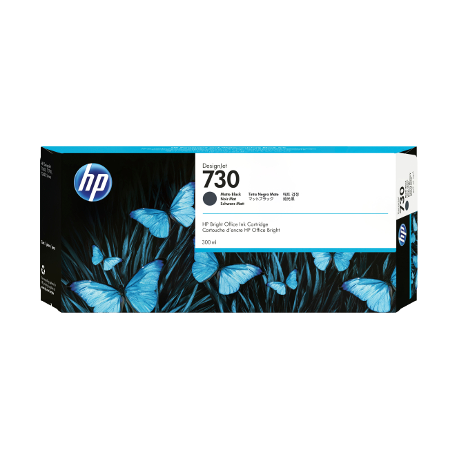 HP Cartucho de tinta DesignJet 730 negro mate de 300 ml.
