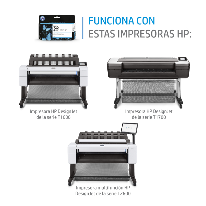 HP Cartucho de tinta DesignJet 730 negro mate en uso