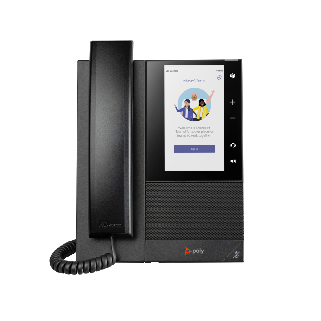 Poly Teléfono multimedia empresarial CCX 505 para Microsoft Teams y habilitado para alimentación a través de Ethernet (PoE)