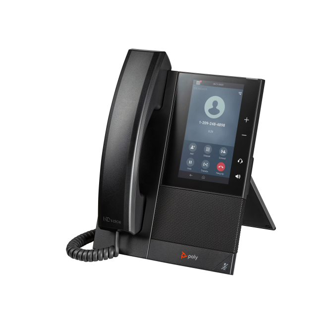 Poly teléfono multimedia empresarial CCX 505 con SIP abierto y habilitado para alimentación a través de Ethernet (PoE)