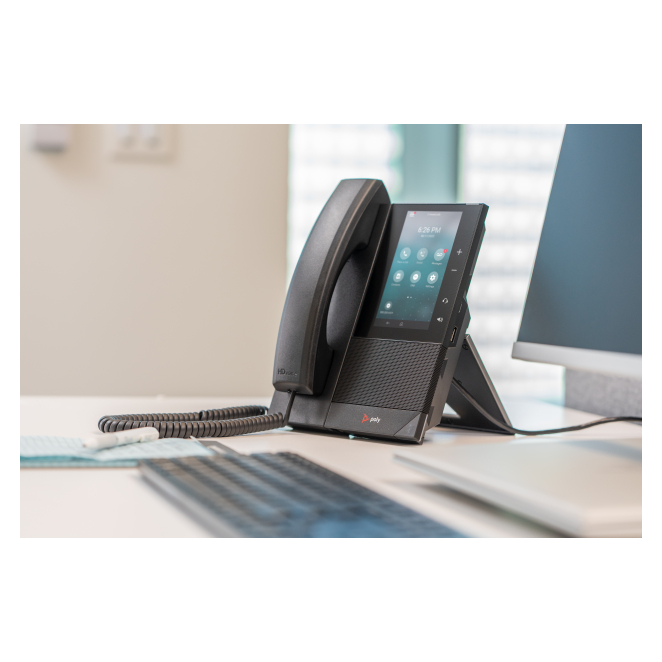 Poly teléfono multimedia empresarial CCX 505 con SIP abierto y habilitado para alimentación a través de Ethernet (PoE)