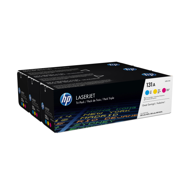 HP Pack de ahorro de 3 cartuchos de tóner original 131A cian/magenta/amarillo