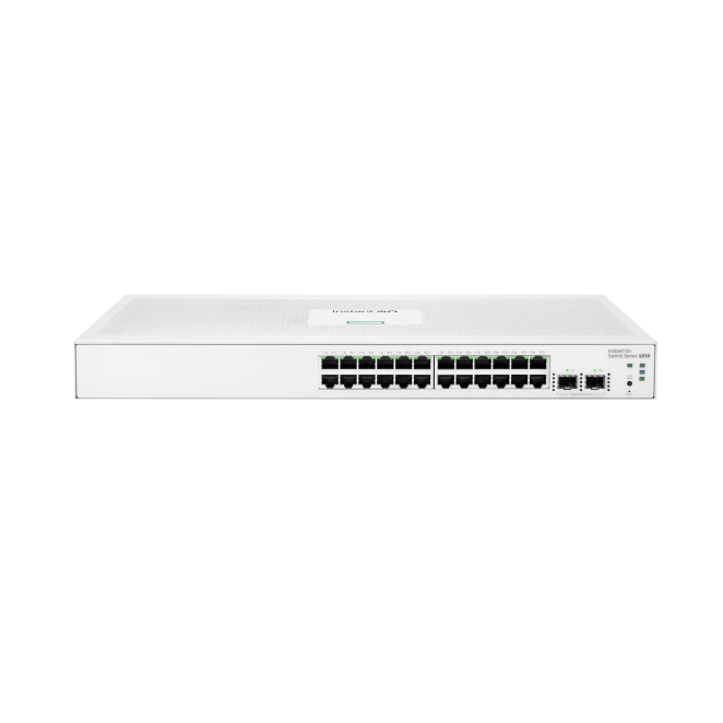HPE Aruba Networking Instant On Switch 24p Gigabit 2p SFP 1830 vista frontal