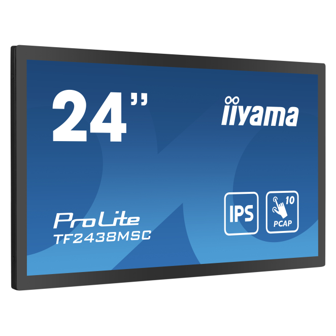iiyama TF2438MSC-B1 pantalla de señalización Pizarra de caballete digital 61 cm (24″) LED 600 cd / m² Full HD Negro Pantalla táctil