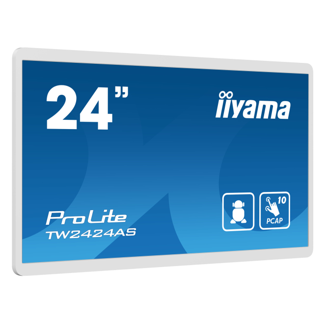 iiyama TW2424AS-W1 pantalla de señalización Pantalla plana para señalización digital 60,5 cm (23.8″) Wifi 250 cd / m² 4K Ultra HD Negro Pantalla táctil Procesador incorporado Android 24/7