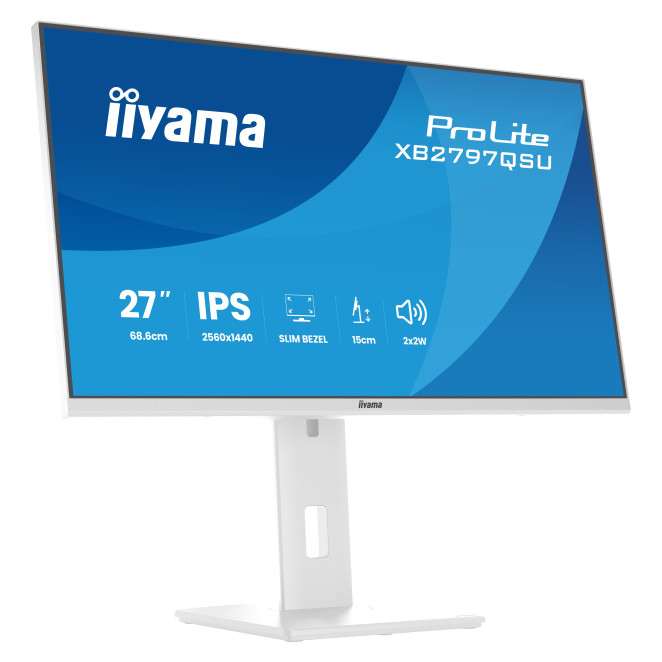 iiyama ProLite XB2797QSU-W1 pantalla para PC 68,6 cm (27") 2560 x 1440 Pixeles Quad HD LED Blanco