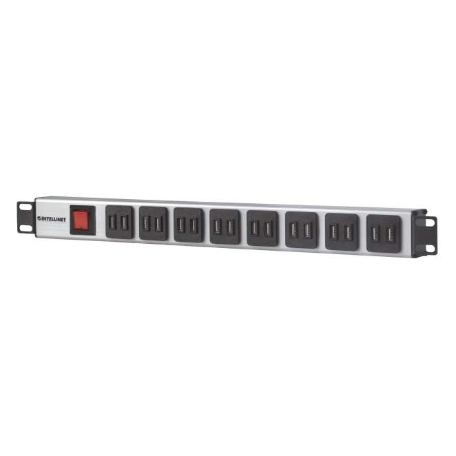 Intellinet 164580 unidad de distribución de energía (PDU) 1U Azul, Gris